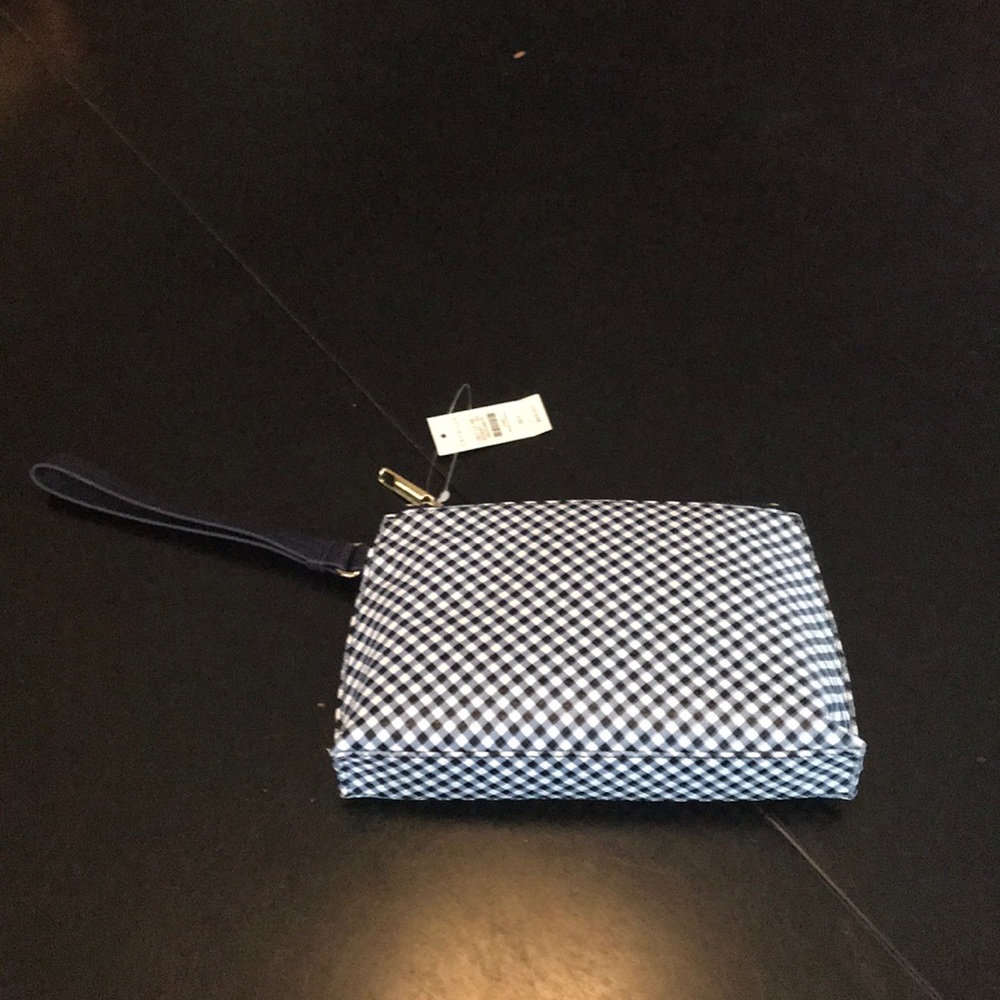 Talbots Navy Blue and White Wristlet